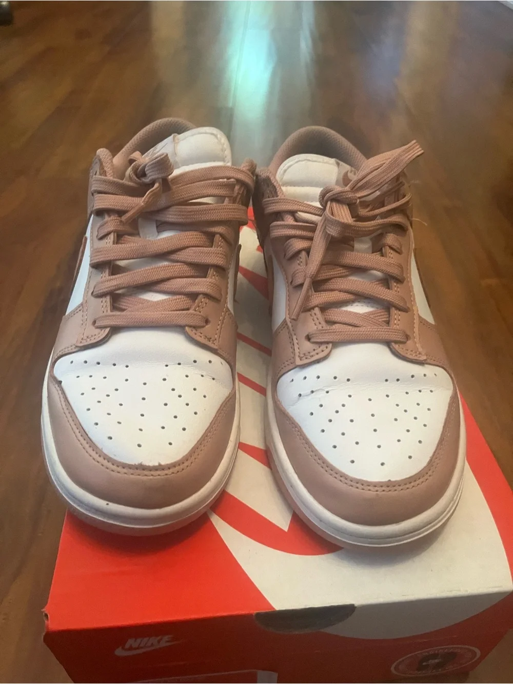 Nike Low-Top Sneakers in White and Dusty Rose